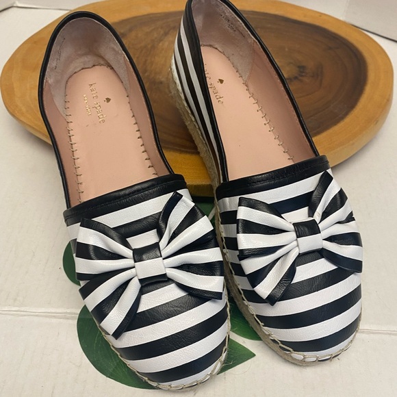 kate spade Shoes - Kate Spade striped Bow Espadrilles NWOT
